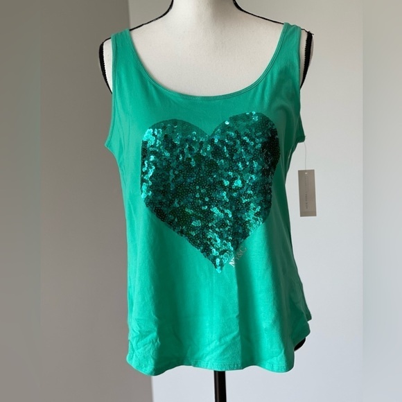 New York & Company size large tank top with sequin heart new with tags - Picture 1 of 11